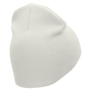 Summer Sunfower Embroidered 8 inch Acrylic Short Blank Beanie - White OSFM