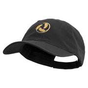 Wheat Grain Icon Embroidered Garment Washed Cotton Twill Cap - Black OSFM