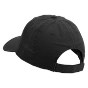 Wheat Grain Icon Embroidered Garment Washed Cotton Twill Cap - Black OSFM