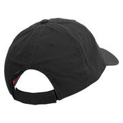 Wheat Grain Icon Embroidered Garment Washed Cotton Twill Cap - Black OSFM