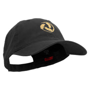 Wheat Grain Icon Embroidered Garment Washed Cotton Twill Cap - Black OSFM