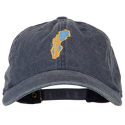 Sweden Flag Map Embroidered Washed Cotton Twill Cap