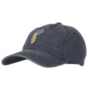 Sweden Flag Map Embroidered Washed Cotton Twill Cap