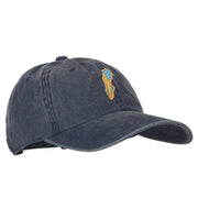 Sweden Flag Map Embroidered Washed Cotton Twill Cap