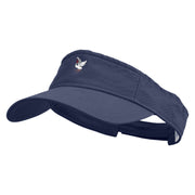 Red Crane Icon Embroidered Prostyle Cotton Twill Washed Visor - Navy OSFM