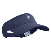 Red Crane Icon Embroidered Prostyle Cotton Twill Washed Visor - Navy OSFM