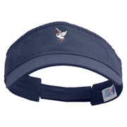 Red Crane Icon Embroidered Prostyle Cotton Twill Washed Visor - Navy OSFM