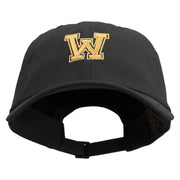 Initial Washington Sign Embroidered Unstructured Low Profile 6 panel Cotton Cap - Black OSFM