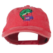 Bass Fishing Embroidered Washed Cap