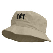 Jazz Musician Band Embroidered Bucket Hat - Natural OSFM