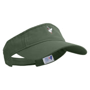 Red Crane Icon Embroidered Prostyle Cotton Twill Washed Visor - Olive OSFM