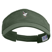 Red Crane Icon Embroidered Prostyle Cotton Twill Washed Visor - Olive OSFM