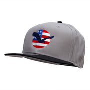 Flying Eagle Logo Embroidered Two Tone Cotton Twill Flat Cap