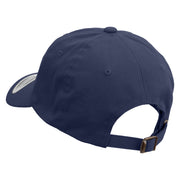 Initial Washington Sign Embroidered Unstructured Low Profile 6 panel Cotton Cap - Navy OSFM