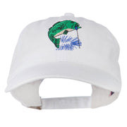 Bass Fishing Embroidered Washed Cap