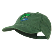 Bass Fishing Embroidered Washed Cap