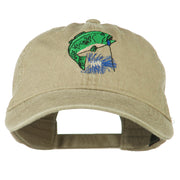 Bass Fishing Embroidered Washed Cap