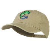 Bass Fishing Embroidered Washed Cap