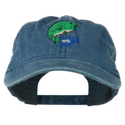 Bass Fishing Embroidered Washed Cap