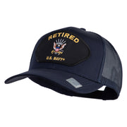 Retired US Navy Patched Solid Cotton Twill Mesh Cap - Navy OSFM