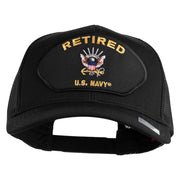 Retired US Navy Patched Solid Cotton Twill Mesh Cap - Black OSFM
