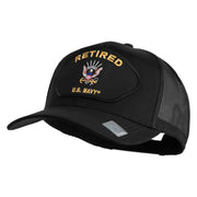 Retired US Navy Patched Solid Cotton Twill Mesh Cap - Black OSFM