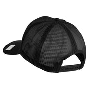 Retired US Navy Patched Solid Cotton Twill Mesh Cap - Black OSFM
