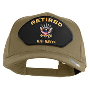 Retired US Navy Patched Solid Cotton Twill Mesh Cap - Khaki OSFM