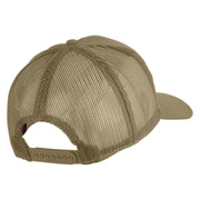 Retired US Navy Patched Solid Cotton Twill Mesh Cap - Khaki OSFM