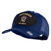 Retired US Navy Patched Solid Cotton Twill Mesh Cap - Royal OSFM