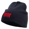 Desire Embroidered 8 Inch Short Beanie - Navy OSFM