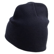 Desire Embroidered 8 Inch Short Beanie - Navy OSFM