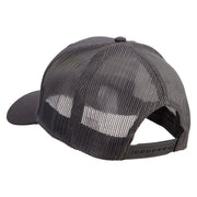 Cute Rest Icon Embroidered Solid Cotton Twill Low Profile Nylon Mesh Back Cap - Charcoal OSFM