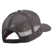 Cute Rest Icon Embroidered Solid Cotton Twill Low Profile Nylon Mesh Back Cap - Charcoal OSFM