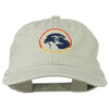 Eagle with Star Circle Embroidered Washed Cap