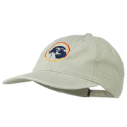 Eagle with Star Circle Embroidered Washed Cap