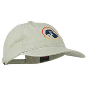 Eagle with Star Circle Embroidered Washed Cap