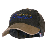 Eight Days of Hanukkah Embroidered Pigment Dyed Washed Cap