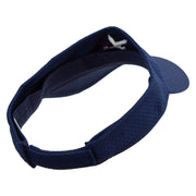 Flying Crane Icon Embroidered Athletic Jersey Mesh Sports Visor - Navy OSFM