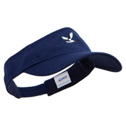 Flying Crane Icon Embroidered Athletic Jersey Mesh Sports Visor - Navy OSFM