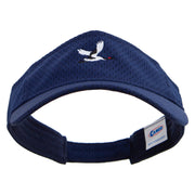 Flying Crane Icon Embroidered Athletic Jersey Mesh Sports Visor - Navy OSFM