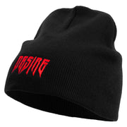 Desire Embroidered 8 Inch Short Beanie - Black OSFM