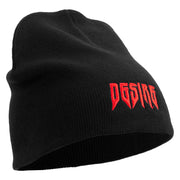 Desire Embroidered 8 Inch Short Beanie - Black OSFM