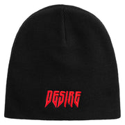 Desire Embroidered 8 Inch Short Beanie - Black OSFM