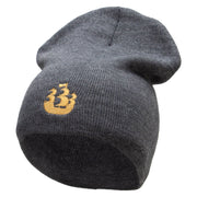 Made in USA Pirate Ship Embroidered 8 Inch Short Beanie - Charcoal OSFM