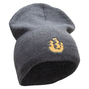 Made in USA Pirate Ship Embroidered 8 Inch Short Beanie - Charcoal OSFM