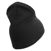 U.S. Marine Corps 1st Marine Division Symbol Embroidered 8 Inch Solid Knit Short Beanie Made in USA - Black OSFM