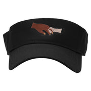 Dad Hand and Baby Hand Embroidered Cotton Twill Sun Visor - Black OSFM