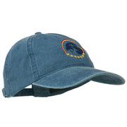 Eagle with Star Circle Embroidered Washed Cap