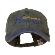 Eight Days of Hanukkah Embroidered Pigment Dyed Washed Cap